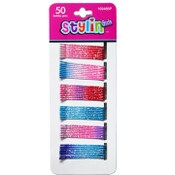 Wholesale - STYLIN GIRLS 50 PC TONAL ENAMEL BOBBY PINS WITH GLITTER C/P 144, UPC: 20748169487
